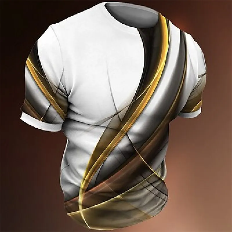 

Men's T Shirt Tee Vintage Abstract Graphic Striped Clothing Apparel 3D Print Outdoor Casual Short Sleeve Print Fashion Tops