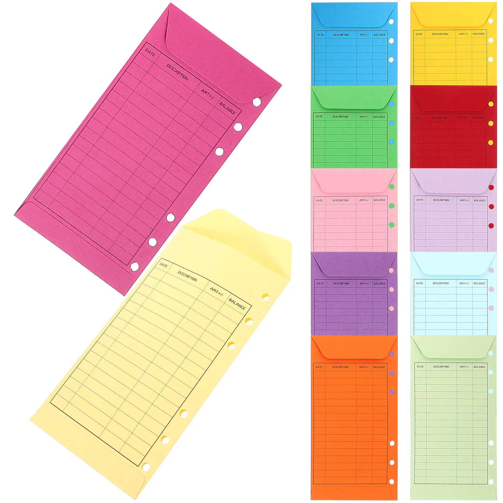 

12Pcs Cash Envelope Set Budget Binder Loose Leaf Thick Paper Money Holder for Cash Expense Organizer