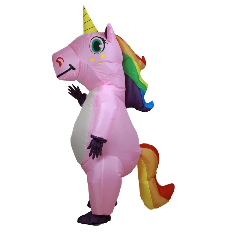 Cute Unicorn Inflatable Costume Suits Dress Mascot Christmas Party Cosplay Costumes for Man Woman Adult Boys Girls