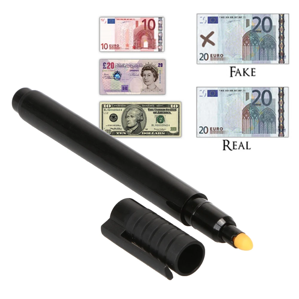 Contatore di denaro contraffatto penna rilevatore di banconote finte Tester di banconote banconote per banconote in dollari usa Euro Pound Yen Won