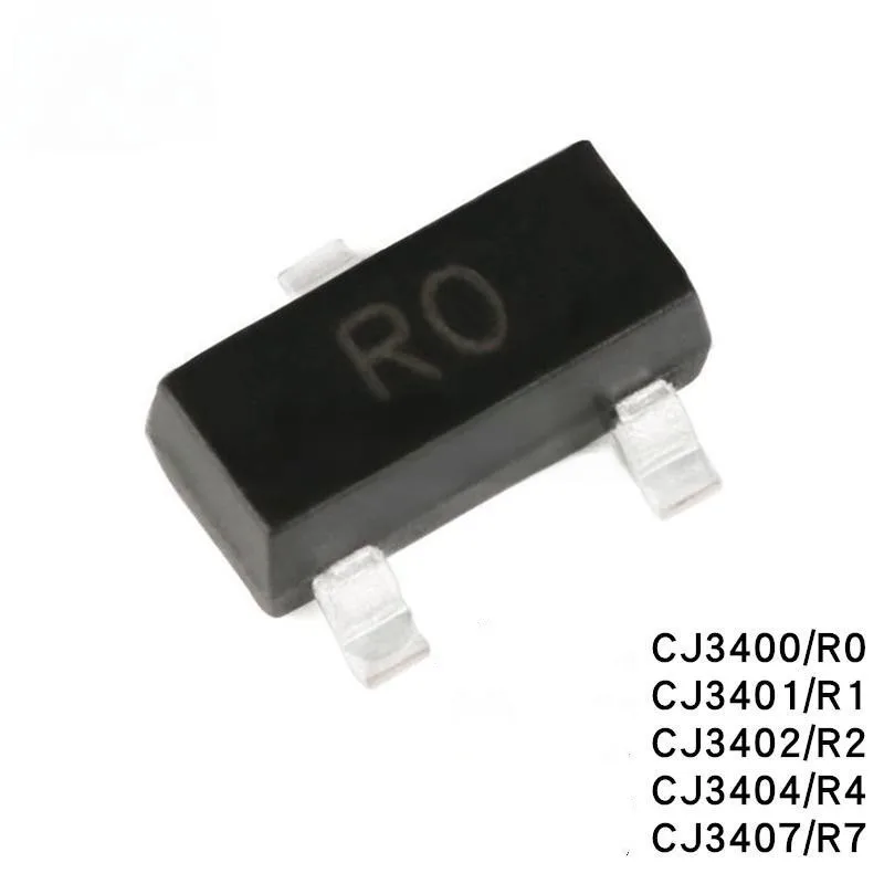 20PCS Transistors CJ3400/3401/3402/3404 Silk Screen R0 R1 R2/R4 P-Channel MOSFET Transistors SOT23-3