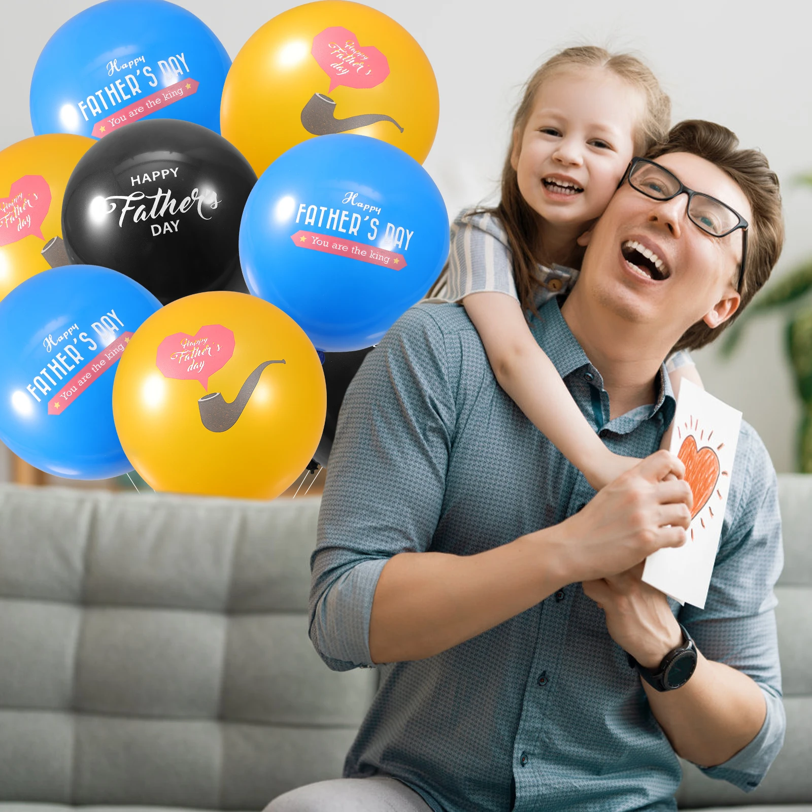 

Father's Day Prop Set Party Decorative Latex Scene Decorative Balloons Photo Prop Dad Gift Supplies Scene Balloons