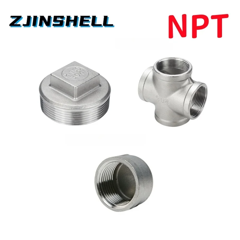 

NPT 1/8 дюйма 1/4 дюйма 3/8 дюйма 1/2 дюйма 3/4 дюйма 1 дюйма 1-1/2 дюйма 2 дюйма с наружной и внутренней резьбой Круглая торцевая заглушка Крест из нержавеющей стали 304 4-ходовой фитинг для труб Вода Газ Масло