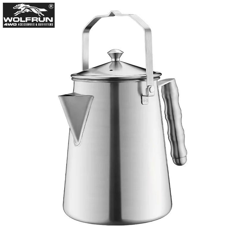 

Large Capacity Hand Brewed Coffee Pot Portable Kettle Camping Picnic Tea Kettle Stainless Steel Teapot Outdoor Camping Cookware