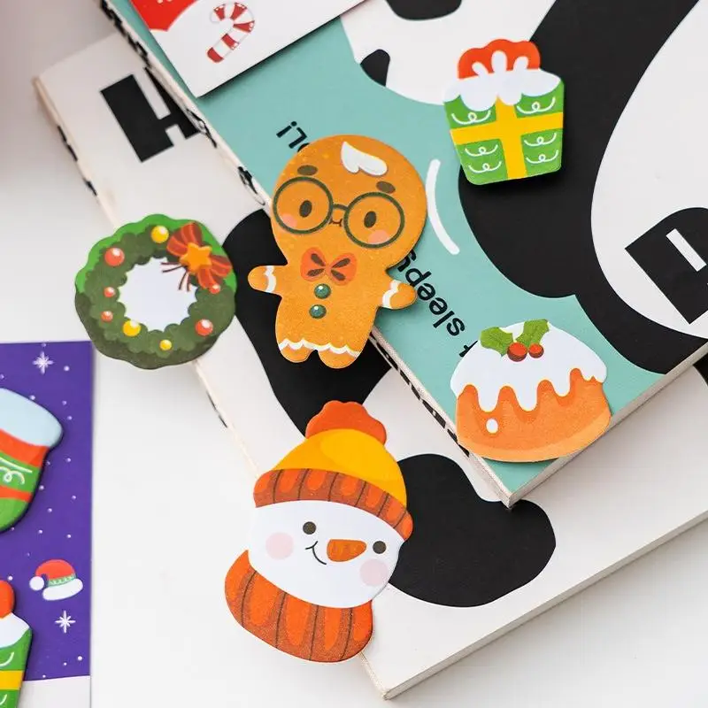 2PCS Christmas Sticky Note Cartoon Style Cute N Times Sticker DIY Message  Sticker Can Stick Ins Shaped Sticky Note Paper