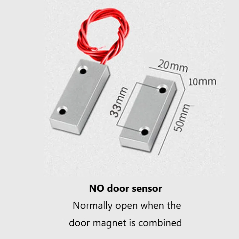 NC NO Sensor de puerta Cable con cable Monitor de puerta de ventana contacto de alarma interruptor magnético de aleación de Zinc