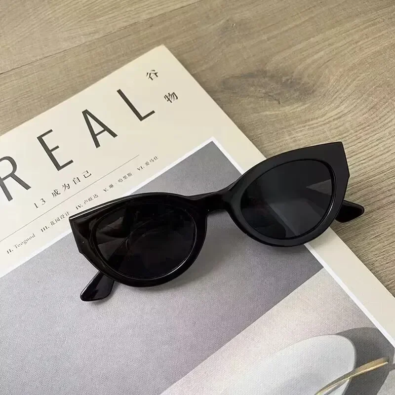 لطيف مثير ريترو القط العين النظارات الشمسية امرأة إطار صغير أسود التدرج السيدات نظارات شمسية خمر العلامة التجارية مصمم Oculos دي سول #4
