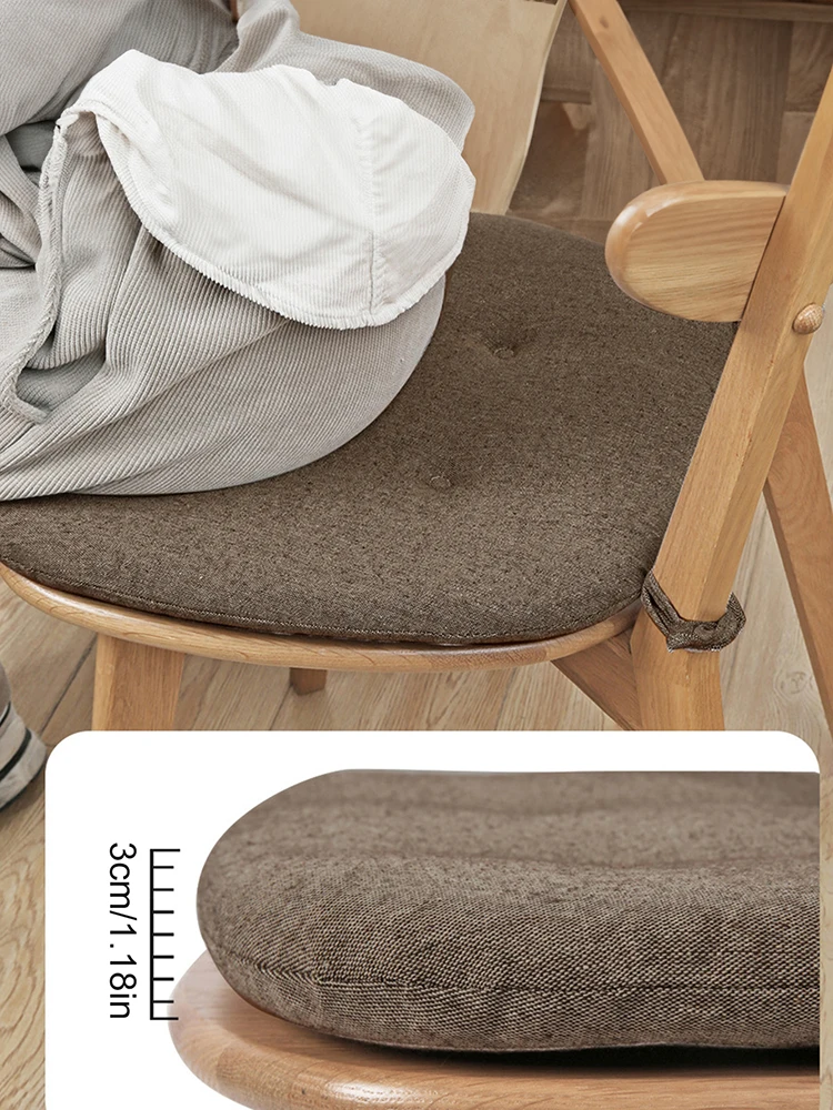 Summer Dining Chair Cushion Thickened Cotton And Hemp Breathable Horseshoe Seat Cushion Household Products