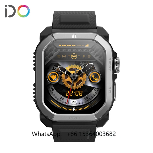 

TJXL-Новые модные умные часы для мужчин, 1,85 дюйма, 5 АТМ, водонепроницаемые, производитель GPS, компас для кислорода в крови, трекер здоровья, барометр для Sp