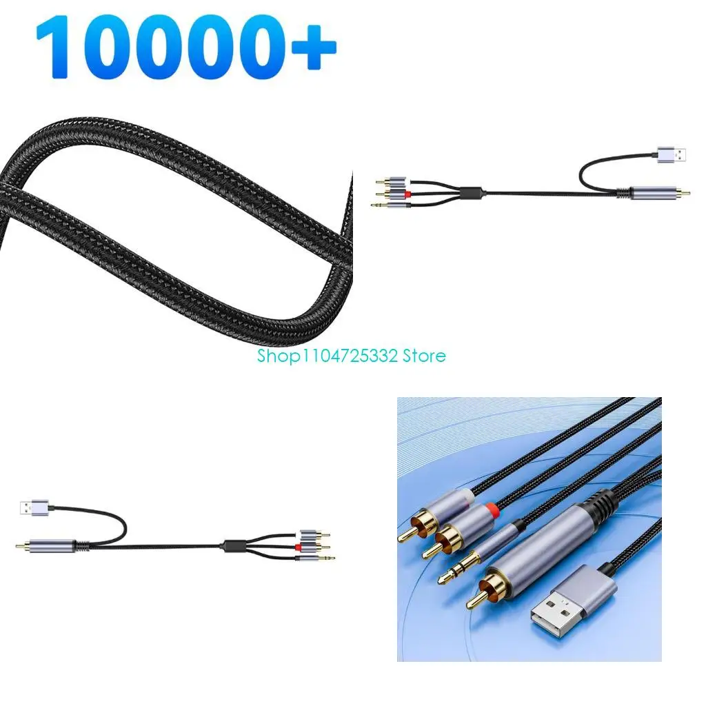 P5EA Coaxial To 3.5mm 2RCA Stereo Audios Cable Noise reductions Technology For Studio