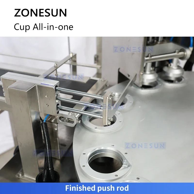 Zonesun ZS-AFS02 ماكينة تعبئة وختم الأكواب الأوتوماتيكية ماكينة حشو الأكواب الدوارة ماكينة ختم الأكواب الزبادي