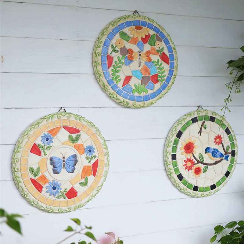 

Chinese Decorations Livingroom Entrance Wall Hanging Art Ornaments Hand-painted Round Tea Room Courtyard Wall Decor Pendant