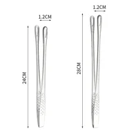 24/28cm BBQ Grill Meat Tongs Stainless Steel Grill Tongs Barbecue Clip Kitchen Meat Cooking Utensils Barbecue Cooking Clamp Tool 6