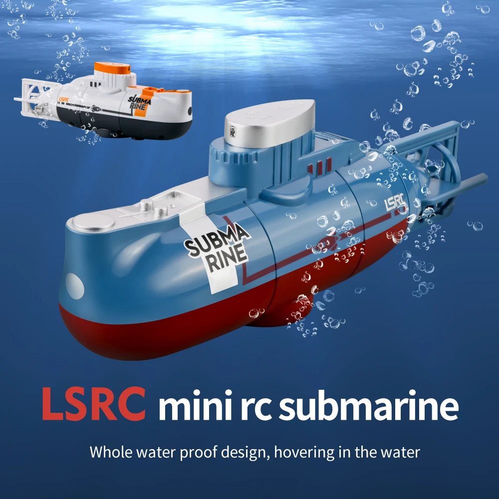 LSRC 6CH Mini RC Submarine With LED Light High Speed Waterproof Simulation Floating Model Electric Water Boat Gift Toys for boys