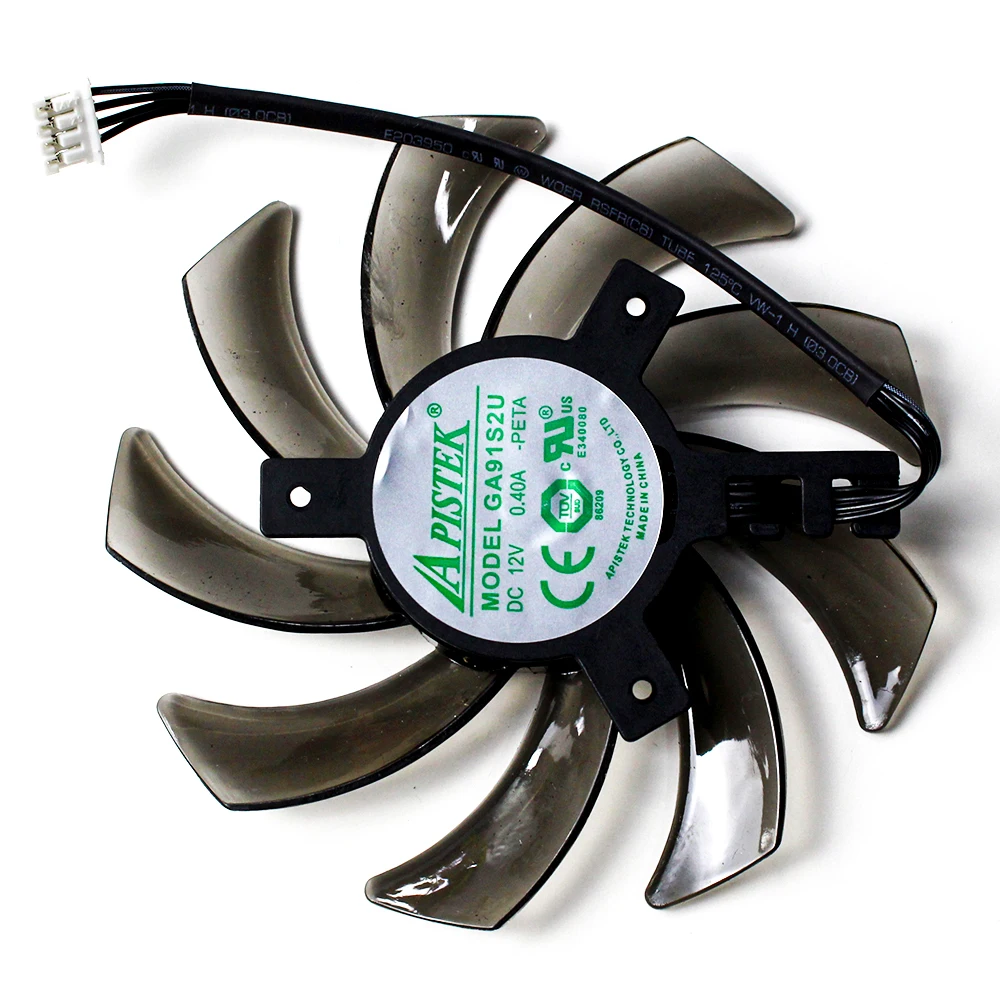 

GA91S2U-PETA Graphics Card Fans for GTX1660 RTX2060 RTX2070 4Pin 86mm Replacement Graphics Card Cooling Fan