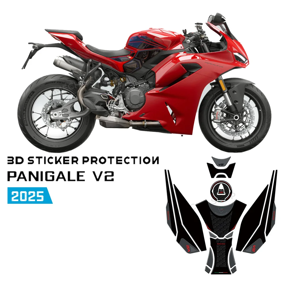 

Аксессуары для мотоциклов, защита топливного бака, комплект 3D-наклеек для Panigale V2 Streetfighter V2-V2S 2025