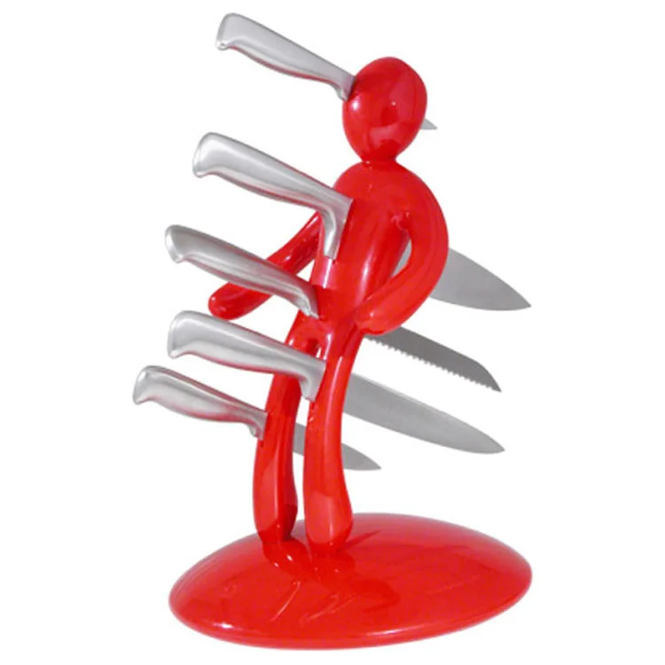 Knife Holder Stabbed Man Knife Holder Innovative Design Stainless Steel Knife Sets with Unique Holder Strong (Without knife)