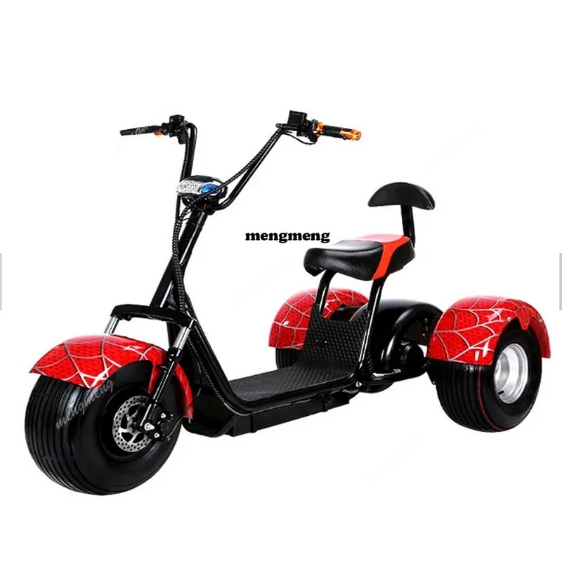 Powerful Three Wheel 2000W/3000W Electric Tricycle EEC COC With Pedal Double Battery Two Seat Cargo Basket