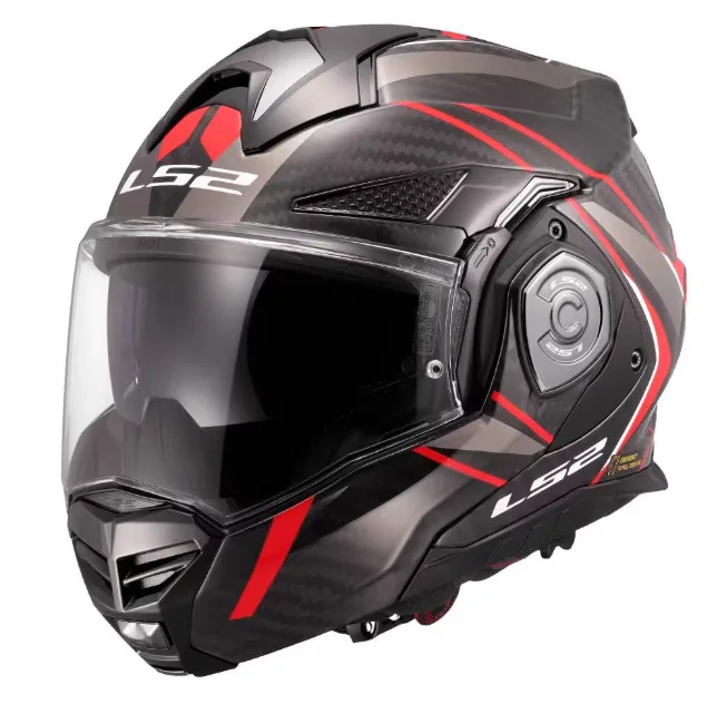 Original LS2 FF901 Advant X 180° Flip Up Carbon Fiberglass Dual Visor Motorbike Helmet ECE DOT Casco Moto Capacete Anti-Fog Lite