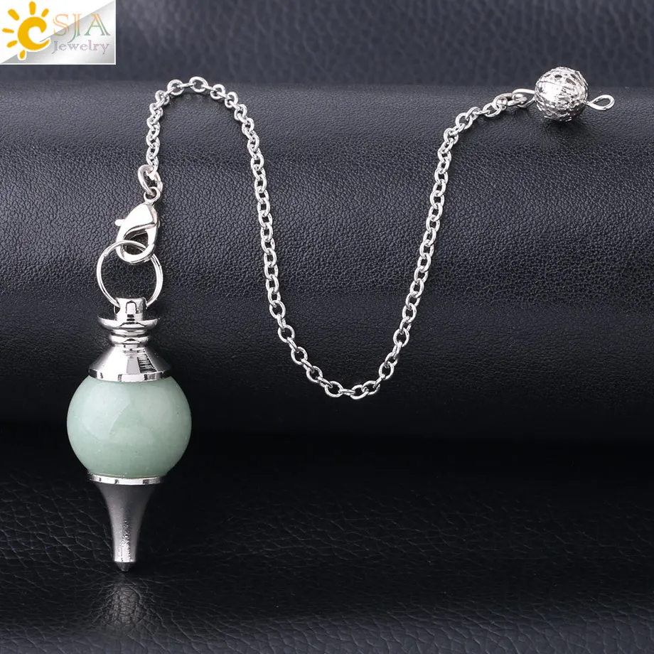 CSJA Shuttle Pendulum for Dowsing Radiesthesia Divination Natural Gem Stone Crystal Quartz Pendants Pendule Pendulos Pendel F269