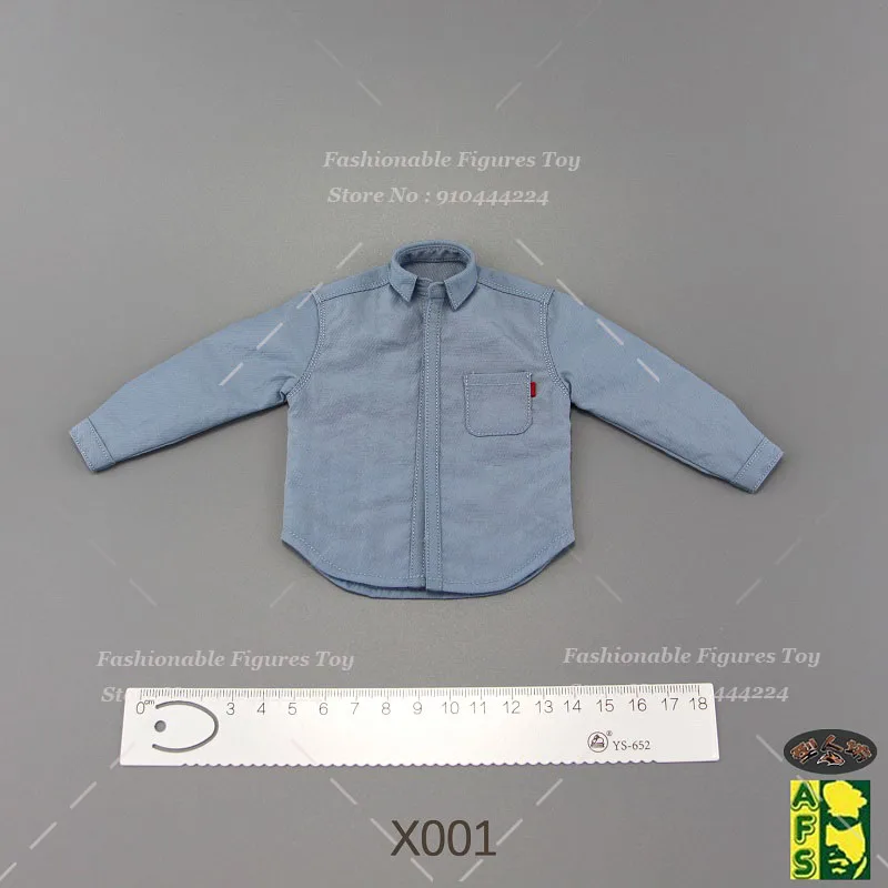 AFS 1/6 メンズ ソルジャーシャツ ストリートファッション 長袖ブラウス 無地 ラペル ルーズトップス フィット 12インチ アクションフィギュア ボディドール