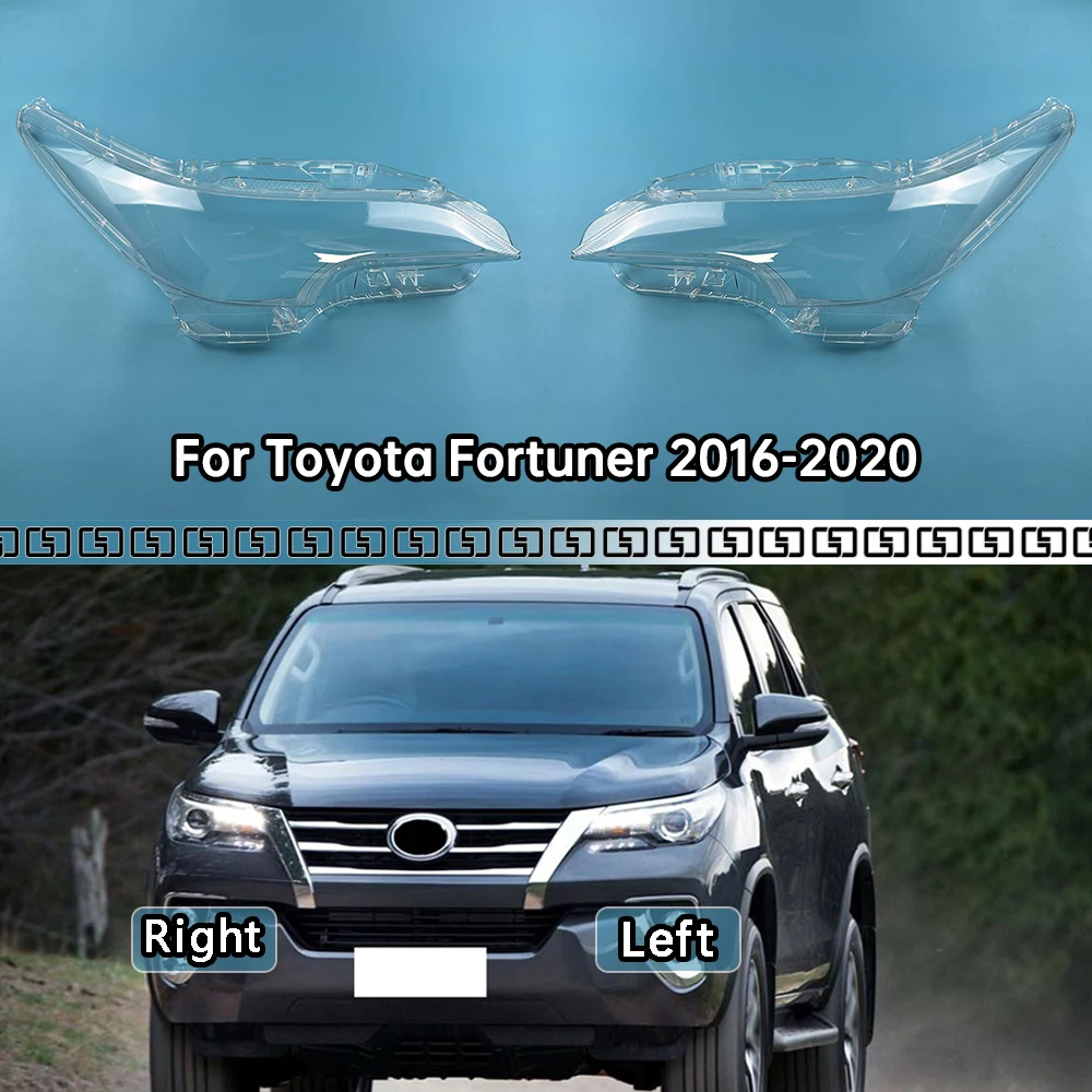 

For Toyota Fortuner 2016-2020 LED Headlights Cover Transparent Lamp Shade Headlamp Shell Plexiglass Replace Original Lampshade