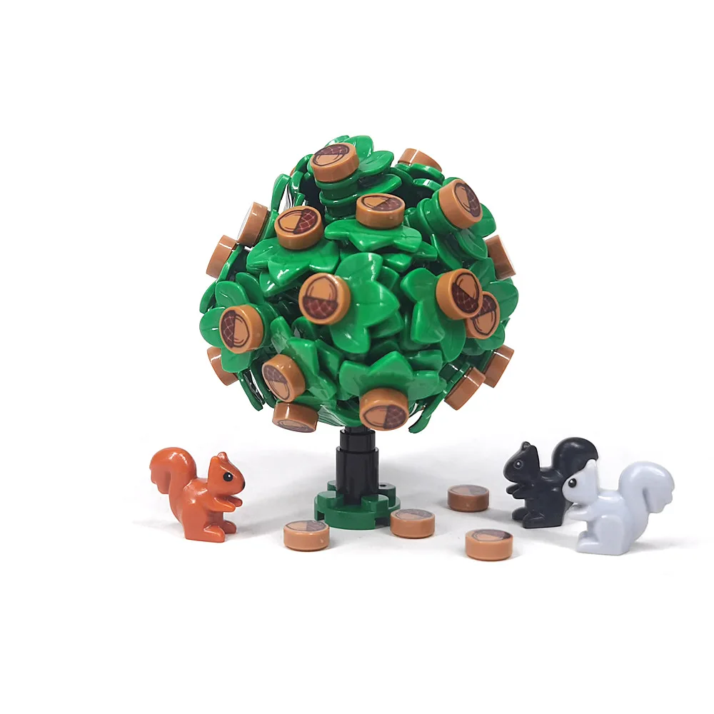 Blocs de construction animaux (écureuil, hibou) MOC, décoration de scène Forêt Enchantée, pièces d'animaux, jouets éducatifs, cadeau de Noël