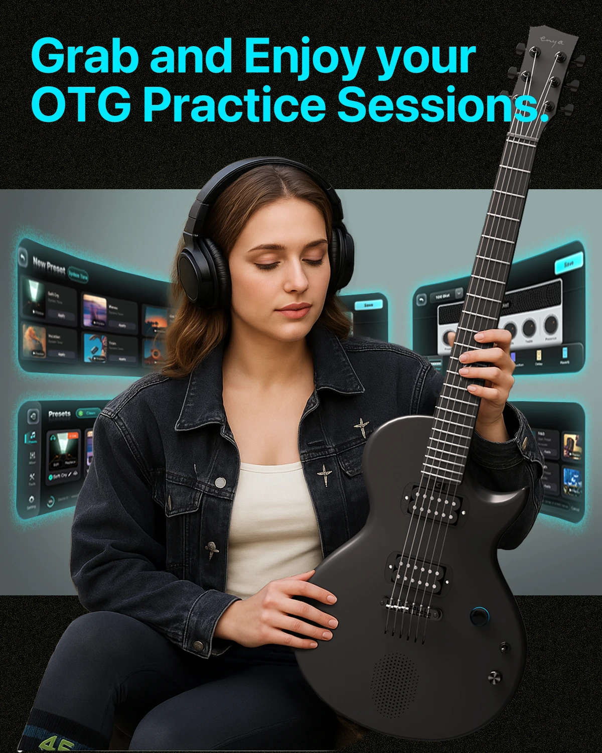 Enya Electric Guitar Nova Go Sonic Smart Electric Carbon Fiber