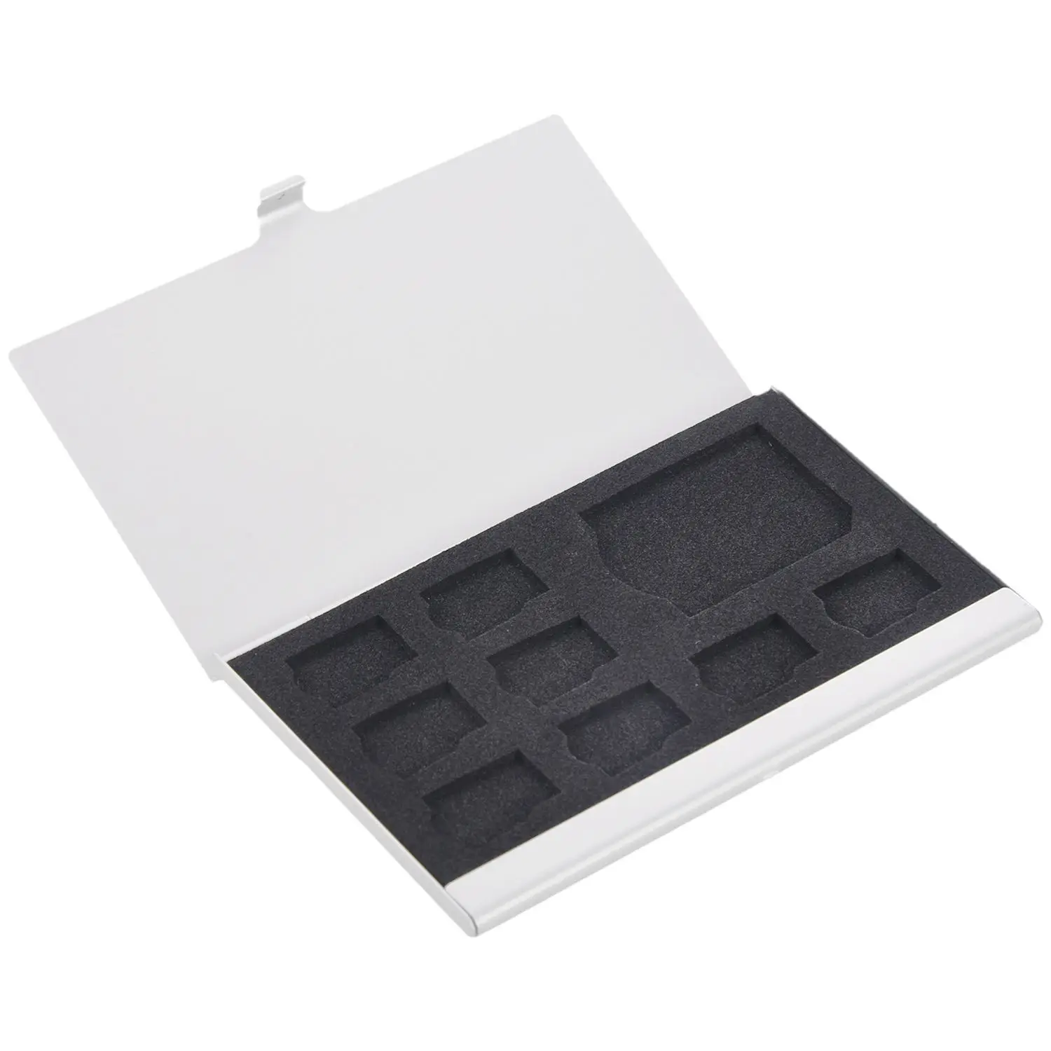 

9 Micro-SD/SD Memory Card Storage Holder Box Protector Metal Cases 8 TF&1 SD