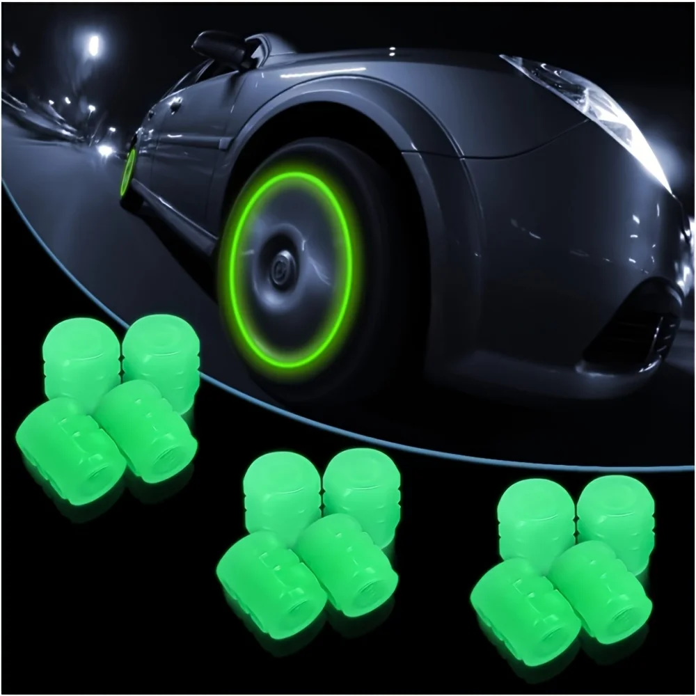 4 luminous tire valve caps, fluorescent valve stem covers, and universal car tire covers are suitable for cars and accessories view 6