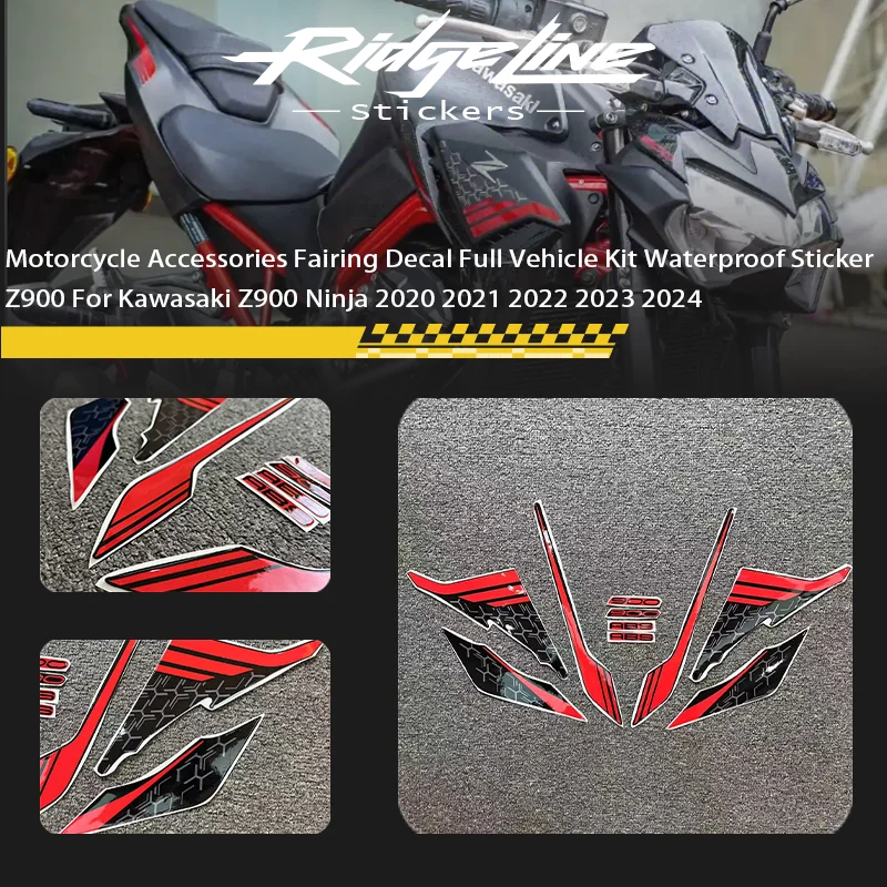 オートバイアクセサリーフェアリングデカールフル車両キット防水ステッカー-z900-カワサキ-z900-忍者-2020-2021-2022-2023-2024