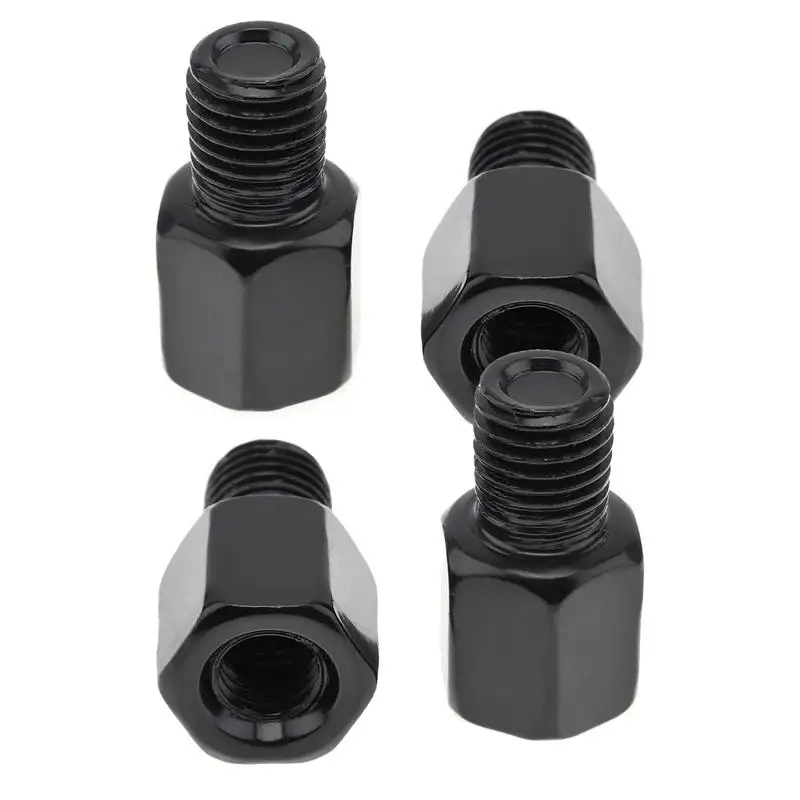 

Motorcycle Mirror Adapter Handlebar Mirror Mount Adapter 4 Pieces Motorcycle Thread Adapter Kit For Rearview Mirrors Black /