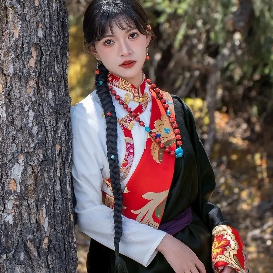 Tibetan tourism photography women's single piece Tibetan robe