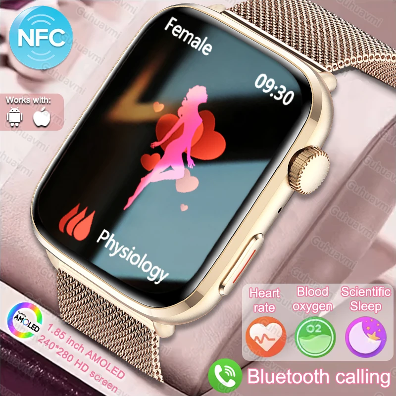 

2025 New For Xiaomi AI Diagnosis Smart Watch Women Blood pressure Heart Rate NFC Female Health Tracker Smartwatch Ladies For IOS