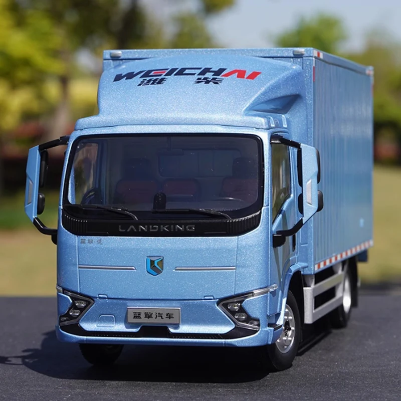 Diecast escala 1:24 Original de fábrica motor azul Van camión ligero camión de aleación modelo simulación colección regalos exhibición