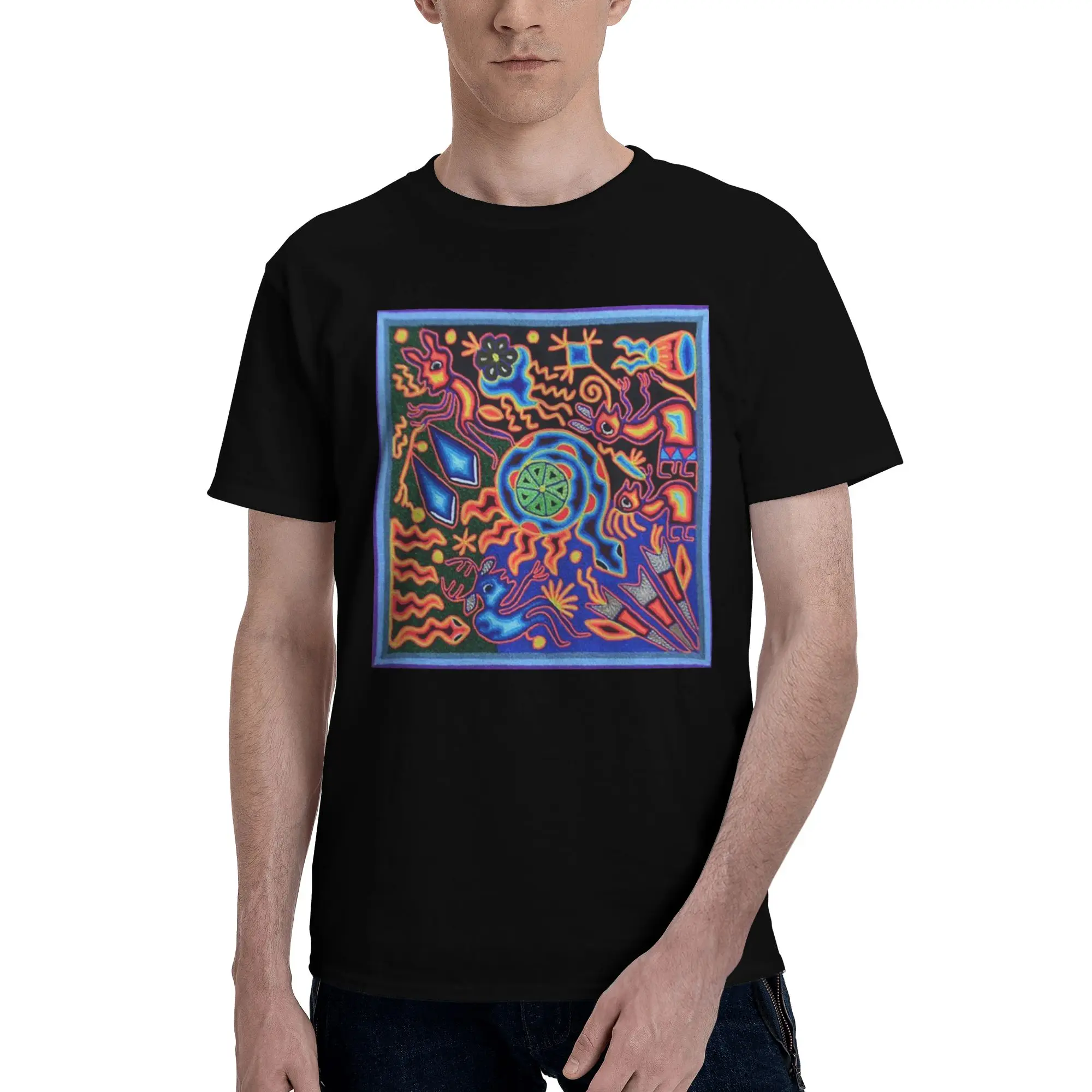 

Huichol Dream футболка из 100% хлопка, мужские модные футболки, мужские футболки с круглым вырезом и коротким рукавом, S-6XL