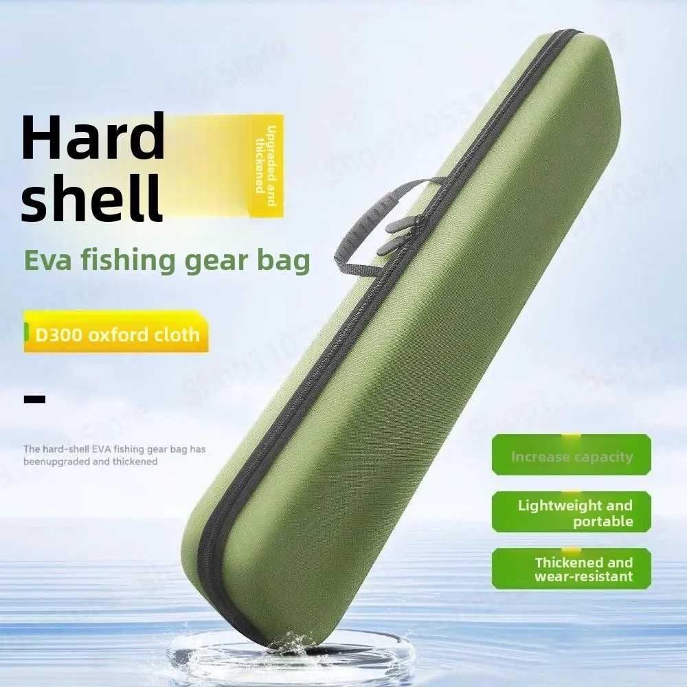EVA Waterproof Fishing Rod Bag Hard Shell Lightweight Pole Case for Travel Multifunctional Tackle Storage