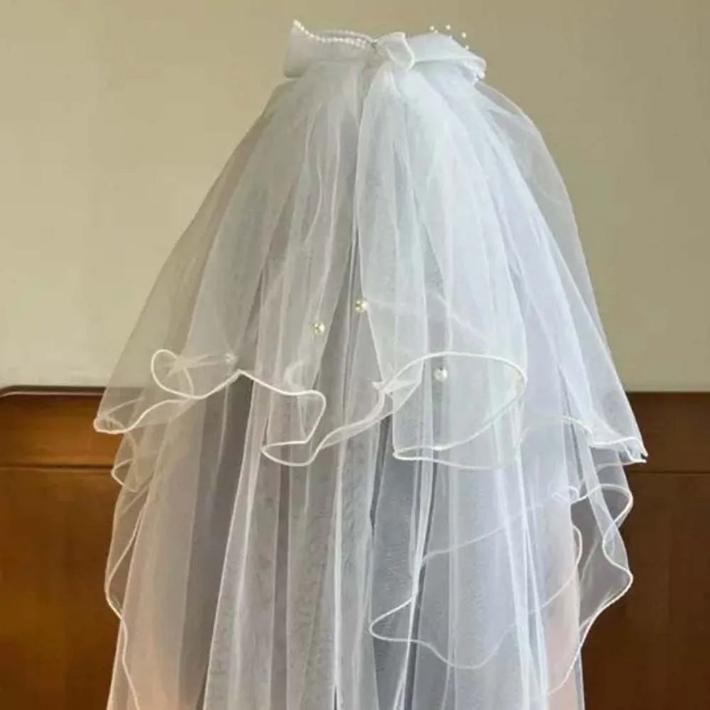 

Creative White Veil Hair Clip Mesh Beads Girls Head Gauze Rhinestone Headdress Bridal Tulle Photo Props