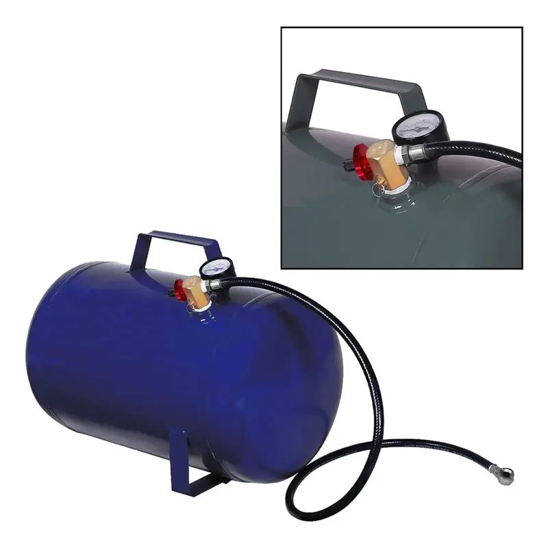 ABXF-4 Pack Air Tank Manifold With Fill Port, Safety Valve And 1/2 Inch NPT Tank X 1/4 Inch NPT Hose X 1/8 Inch NPT Gauge