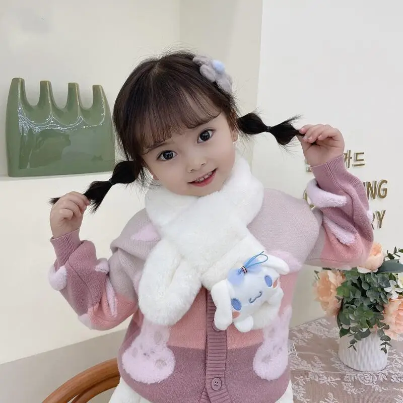 Kuromi Children's Scarf Melody Autumn Winter New Cartoon Kawaii Thickened Warm Parent Child Sweet Scar Gifts for Little Girls
