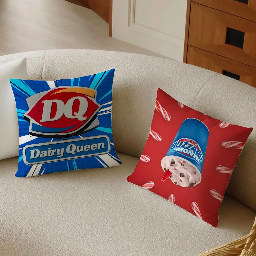 Sweet Creamy Classic Dairy Queen Cushion Cover Sofa Home Decor Living Room Accessory Holiday House Cushion Shell