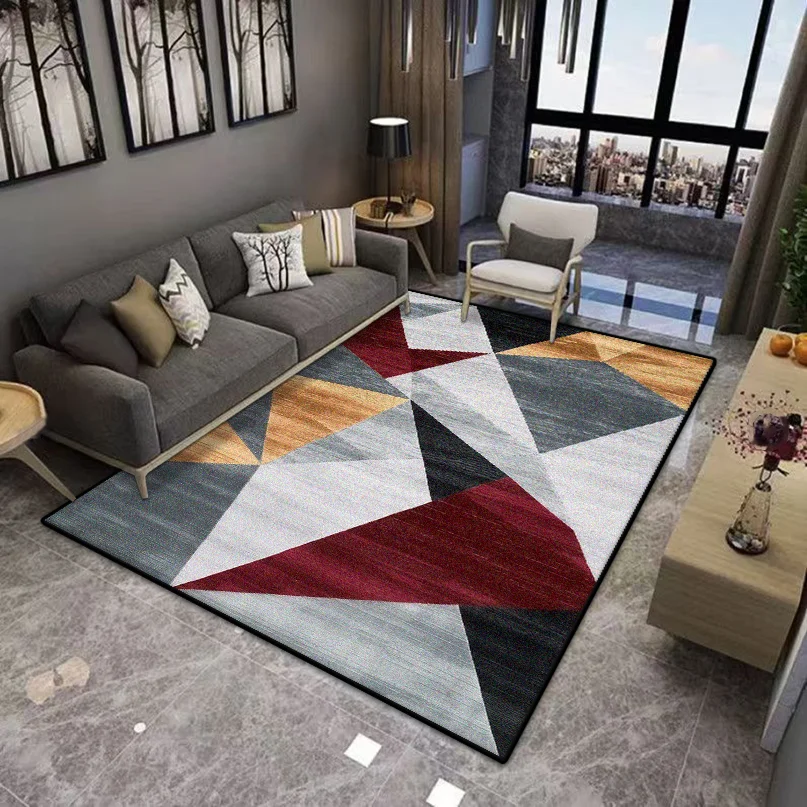 

Luxury Geometric Living Room Decorative Carpet Wabi-sabi Large Area Home Bedroom Bedside Rugs Customizable Floor Mat Dining Room