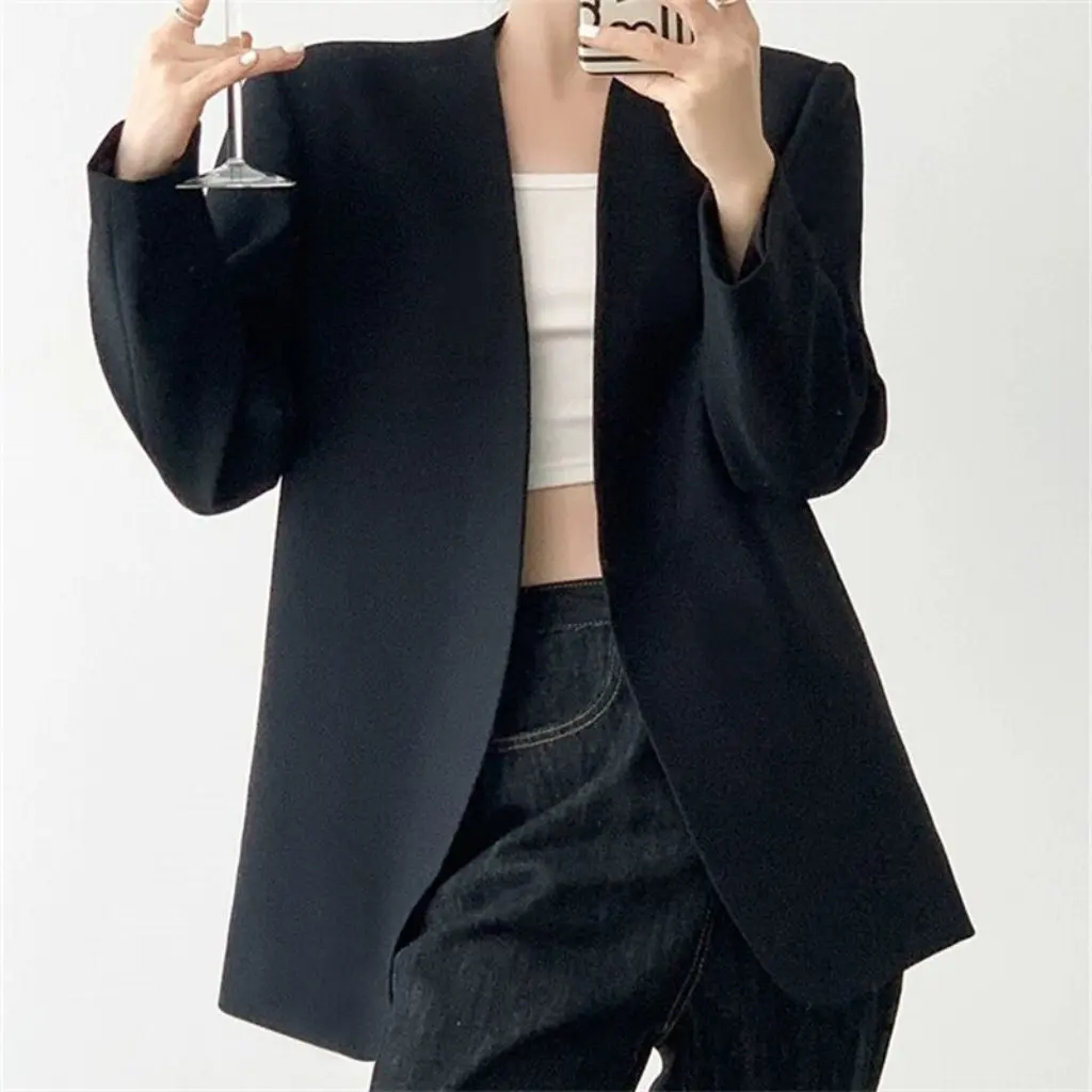 

Женский модный повседневный пиджак, весенне-осенняя модная простая верхняя одежда в стиле интернет-знаменитостей, маленькая посадка