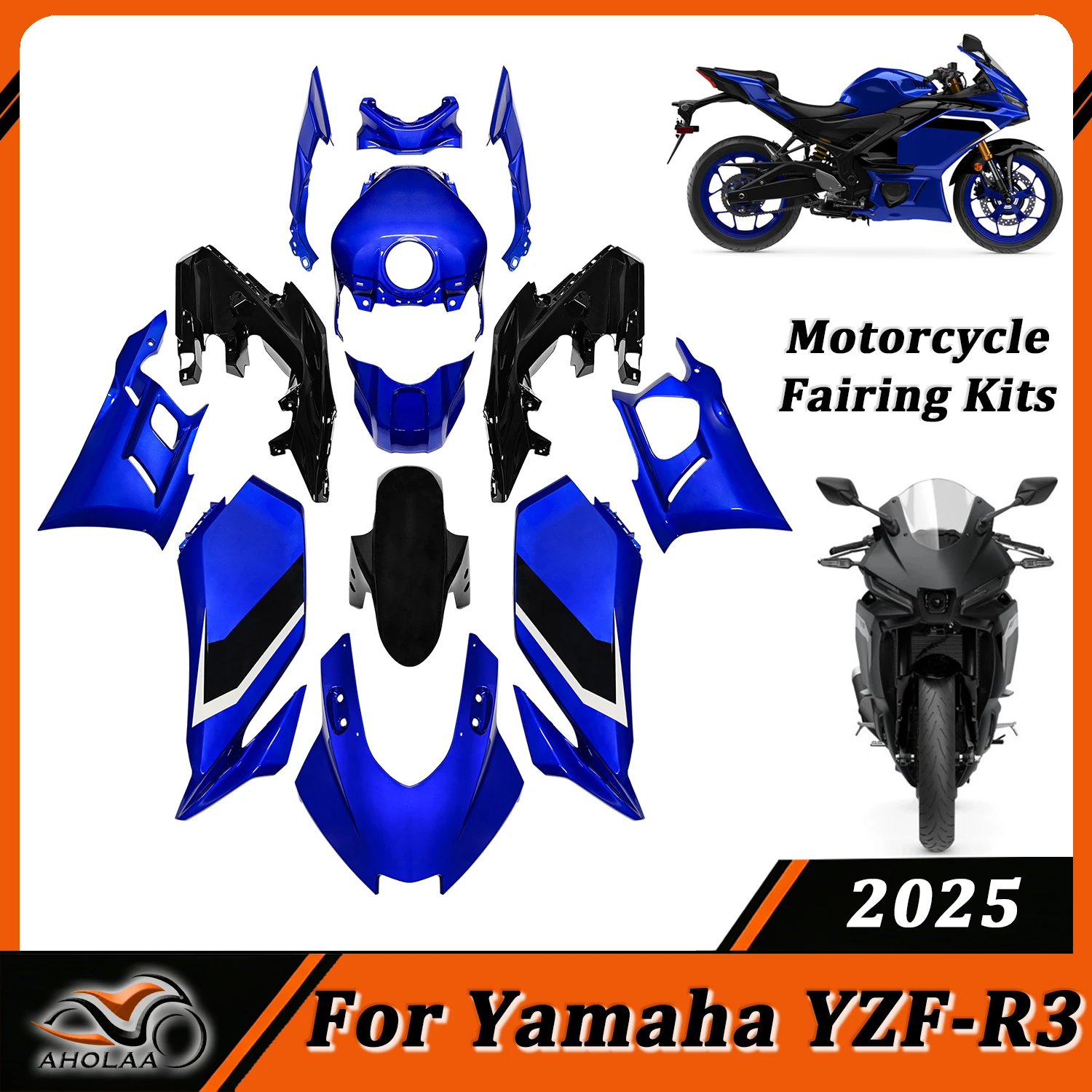 

Для Yamaha YZF R3 YZF-R3 2025 мотоциклетные полные комплекты обтекателей, наборы литьевых кузовных чехлов, аксессуары для защиты из АБС-пластика