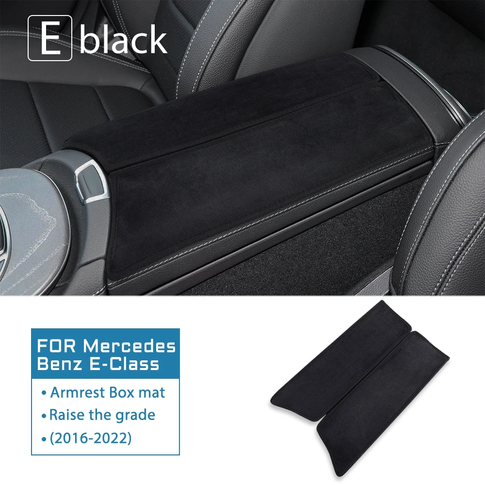 Car Armrest Box Cushion Fleece Pad Cover For Mercedes Benz A C E S Class GLE GLB GLA W205 W213 W167 W177 H247 X247 2015-2022