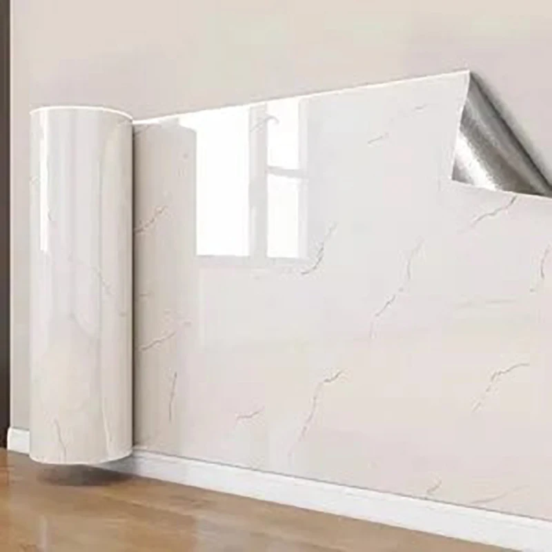 1 Roll 40cm Imitation Ceramic Tile Marble Self-Adhesive PVC Wallpaper Bathroom Waterproof Wall Sticker Bedroom Wallpaper