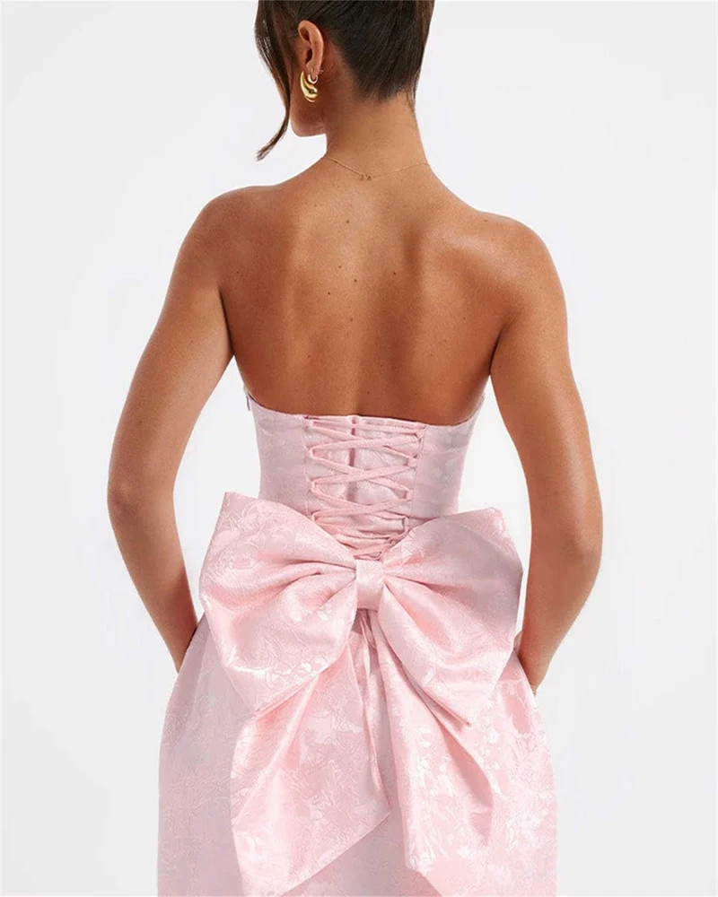 Epoch-Robe de soirée courte en satin avec nœud élégant pour les belles femmes, robe de Rhde plage, robe de cocktail, mini robe de soirée, 2024