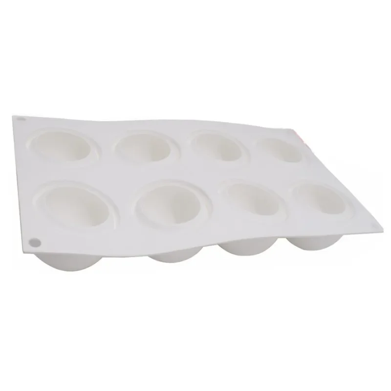 Molde de silicona esférico 3D de 8 agujeros para decoración de tartas, Mousse, postes, herramientas de decoración de tartas