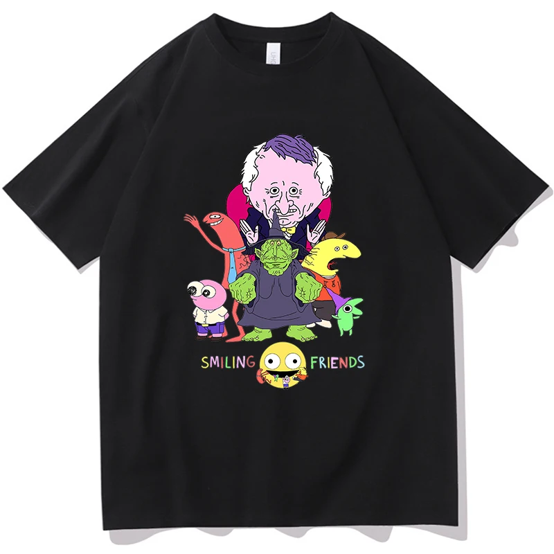 

Men Women Summer Smiling Friends Cartoon Print T-shirt Comfortable Tee-shirt Cotton High Quality Casual Tshirts Manga Funny Tees