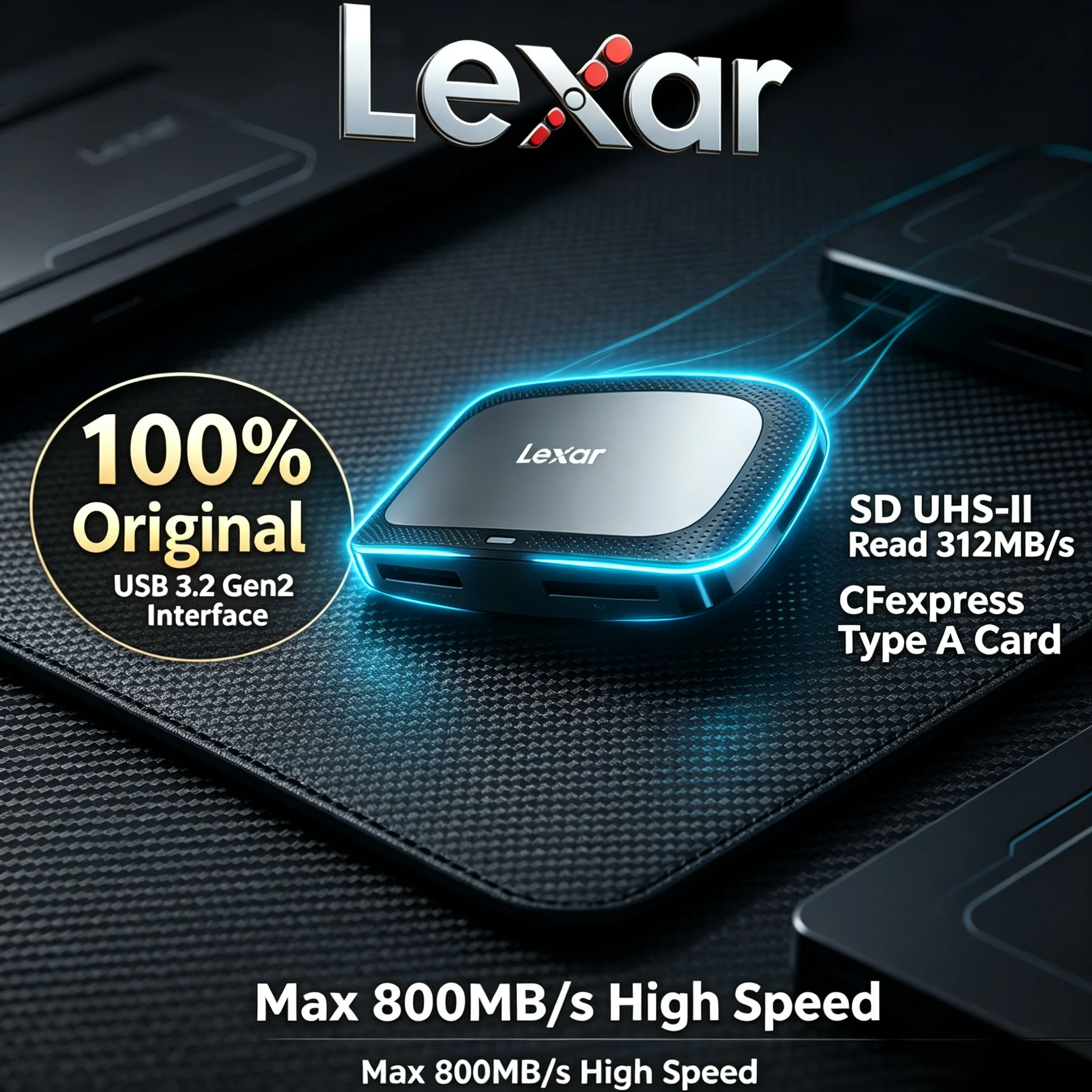 Lexar USB 3.2 Gen2 10Gbps Dual Reader CFexpress Type A SD UHS II 900MBs 312MBs Read for 8K Video Transfer Pro Photographer Fast